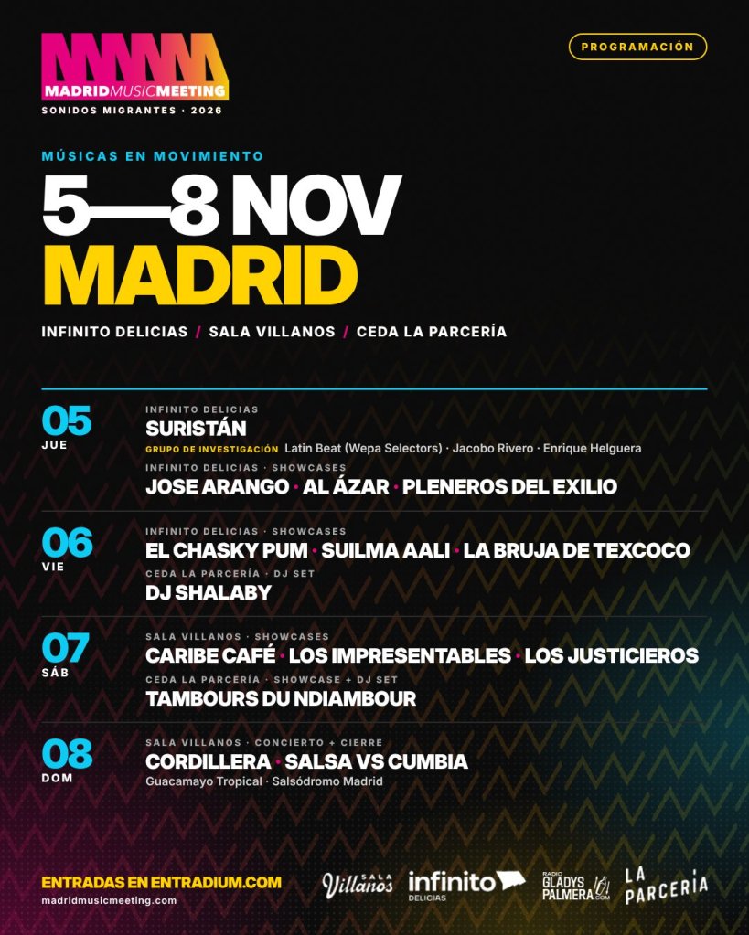 Cartel con la programación general de Madrid Music Meeting 2026