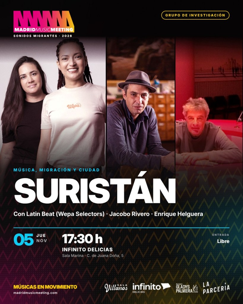 Cartel del grupo de investigación Suristán en Madrid Music Meeting 2026