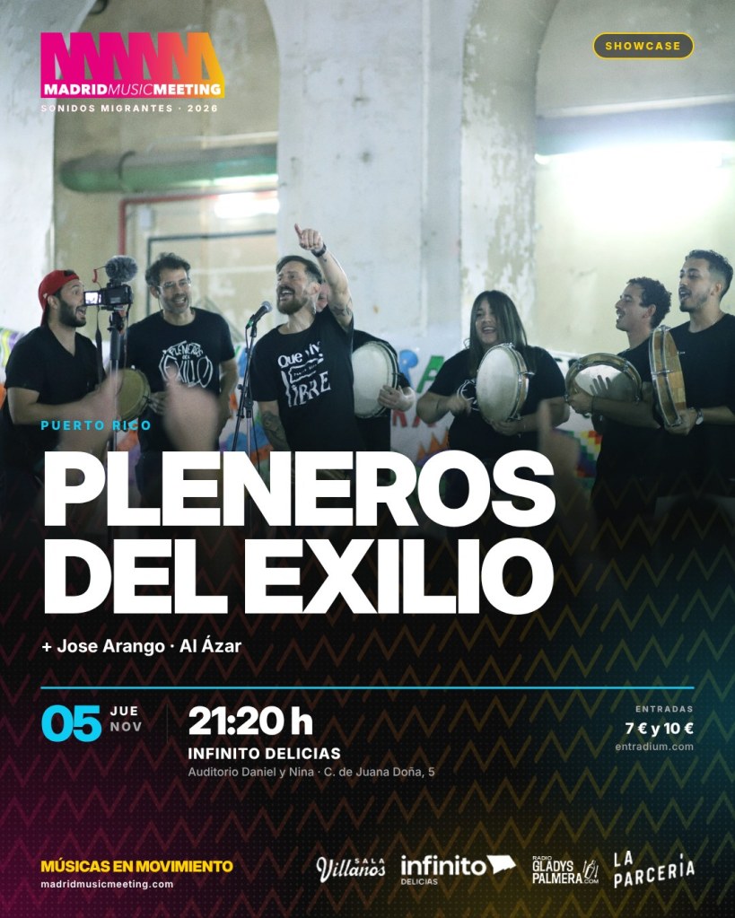 Cartel de Pleneros del Exilio en Madrid Music Meeting 2026