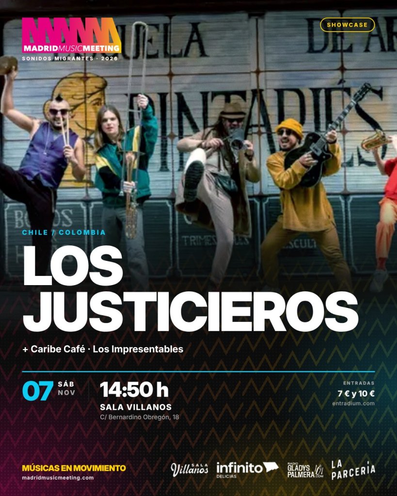 Cartel de Los Justicieros en Madrid Music Meeting 2026